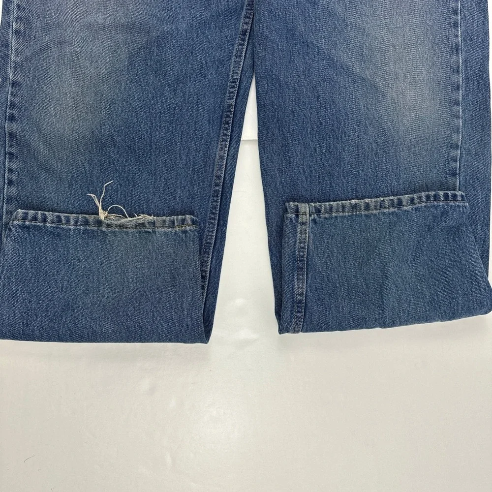 Levi's‎ 550 Relaxed Fit Jeans Mens 46x31 Dark Wash Blue Denim Frayed Hem